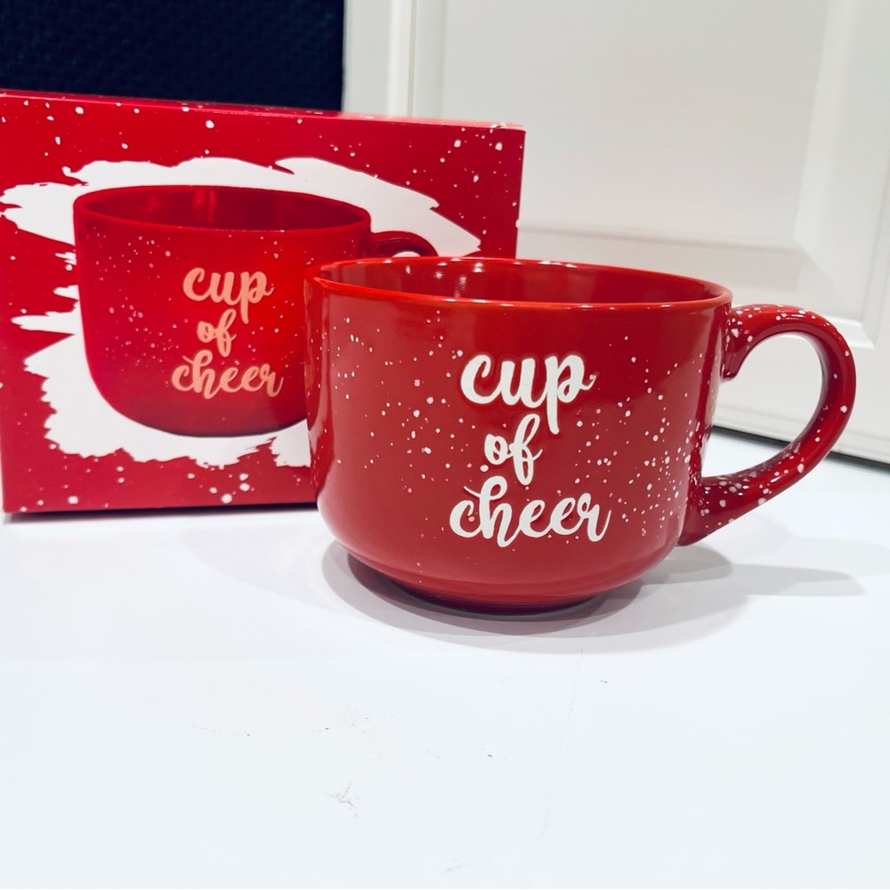 NEW! Red “Cup of Cheer” Mug New In Box - Picture 3 of 14